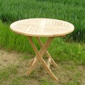 Folding Round Teakwood Table 90cm